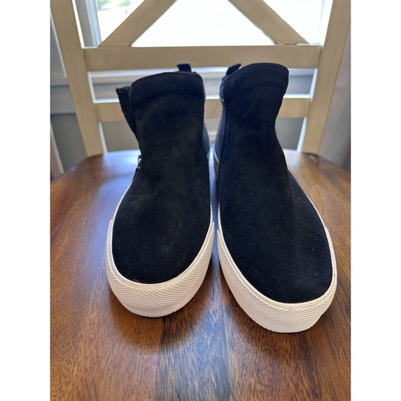 Keds COOPER Black Suede/Canvas Round Toe Side Zip High-Top Sneakers, Size 8.5M - Picture 2 of 12
